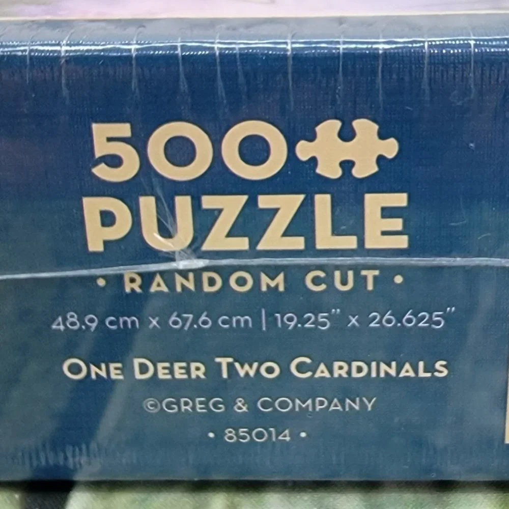 Winter Deer Cardinals Nature 500 Piece Jigsaw Puzzle Random Cut Cobble Hill  NEW